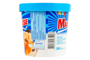 Морозиво 12% зі смакоароматичним наповнювачем крихтами кондитерської глазурі та печива Maximuse Карамель Laska ст 300г