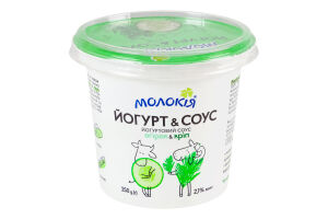 Соус 2.1% йогуртовый с наполнителем Огурец-укроп Йогурт&Соус Молокія ст 250г