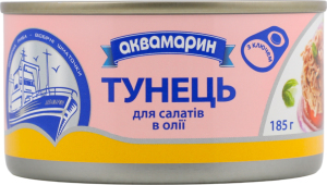АКВА Тунець у/м для салатів ключ 185г/48шт