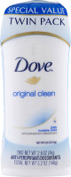 Dove Original Clean Anti-Perspirant Deodorant - 2 PK