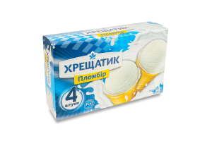 Мороженое 15% пломбир в вафельном стаканчике Хрещатик к/у 4х90г