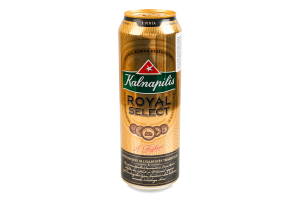 Пиво 0.568л 5.6% світле фільтроване пастеризоване Royal select Kalnapilis з/б