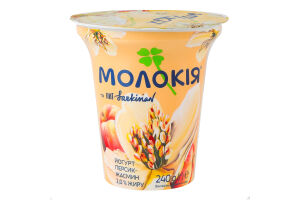 Йогурт 2% с наполнителем фруктовым пастеризованным Персик-жасмин Молокія ст 240г