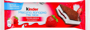 Пирожное бисквитное с молочной и клубничной начинкой Milk slice Kinder м/у 28г
