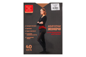 Колготи з утягувальними шортиками бежеві 40ден р.4 Day by Day