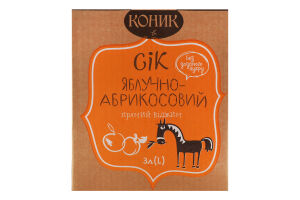 Сік неосвітлений пастеризований яблучно-абрикосовий Коник к/у 3л