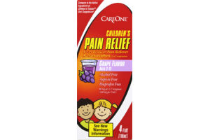 CareOne Children's Pain Relief Grape Flavor Ages 2-11 Oral Suspension Fever Reducer/Pain Reliever