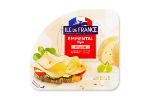 Сыр полутвердый ломтиками Эмменталь оригинальный Ile De France лоток 150г
