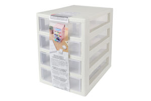 Органайзер біла троянда/прозорий на 4ящики універсальний Алеана