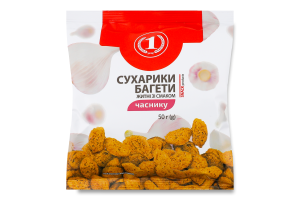 Сухарики ржаные со вкусом чеснока Багеты ТМ "1" м/у 50г