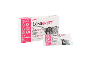 Краплі протипаразитарні д/котів та собак Селафорт спот-он 0,25мл KRKA