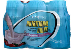 CareOne Strawberry Nutritional Drink - 6 PK