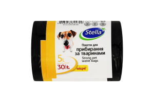 Пакеты для уборки за животными прочные 5л Stella 30шт