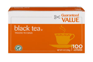 Guaranteed Value Tagless Tea Bags Black Tea - 100 CT