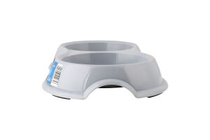 Миска д/собак 2*200мл пластик подвійна 11cм Trixie