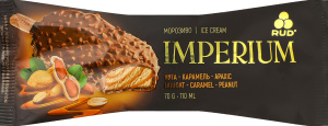 Мороженое эскимо с комбинированным составом сырья Нуга-карамель-арахис Imperium Rud м/у 70г