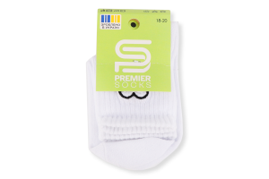 Шкарпетки Premier socks вис спорт вишив біл р18-20