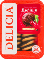 Печиво здобне збивне зі смаком вишні Деліція Delicia лоток 300г