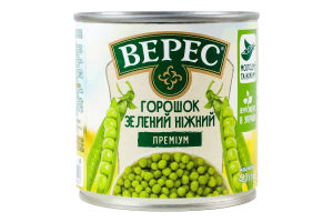 Горошек зеленый мозговых сортов консервированный стерилизованный Нежный Премиум Верес в/с ж/б 420г