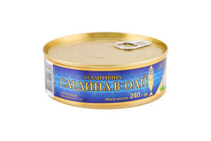 Сардина атлантична в олії Рижское золото з/б 240г