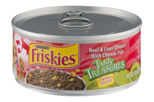 Purina Friskies Tasty Treasures Cat Food Beef & Liver Dinner With Cheese Pate