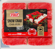 Палочки крабовые с мясом натурального краба Snow crab Vici охл в/у 250г