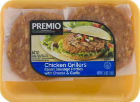 Premio Chicken Grillers Italian Sausage Patties with Cheese & Garlic