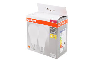 Лампа світлодіодна 8,5W 230V 2700K E27 A60 2шт Osram