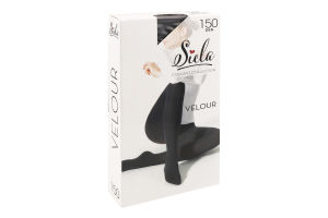 Колготи жіночі Велюр неро 150ден р.5XL Сіела