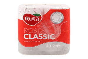 Бумага туалетная 2-х слойная Rose Classic Ruta 4шт