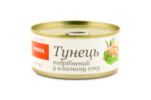 Тунец дробленый в собственном соку стерилизованный Marka Promo ж/б 185г