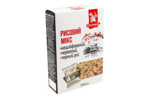 Рис нешліфований+червоний+чорний довгозернистий 4*60г Сто пудів