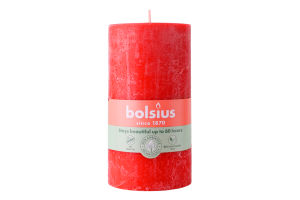Свеча Bolsius Рустик Shine нежно красная 130/68
