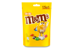 Драже з арахісом та молочним шоколадом вкриті різнокольоровою цукровою глазур'ю M&M's д/п 125г