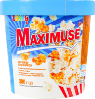 Морозиво 11% з попкорном та смакоароматичним наповнювачем Карамель солона Maximuse Laska ст 300г