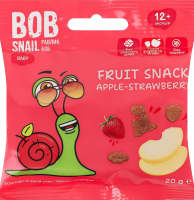 Снек фруктово-ягодный для детей от 12мес Яблоко-клубника Baby Bob Snail м/у 20г