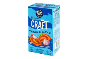 Грінки пшенично-житні хвилясті Домашній часник Double wave Craft Flint к/у 70г