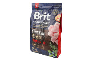 Корм сухий повноцінний для дорослих собак великих порід Chicken Premium by Nature Brit м/у 3кг