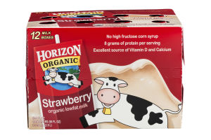 Horizon Organic Lowfat Milk Strawberry - 12 CT