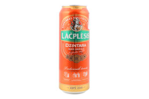 Пиво 0.568л 4.6% полутемное пастеризованное Dzintara Lacplesis ж/б