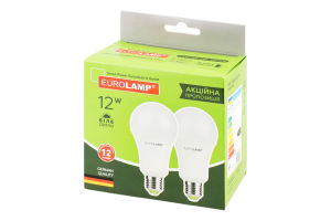Лампа світлодіодна 12W E27 4000K Eurolamp 2шт