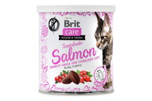 Ласощі д/котів Снек Суперфрутс з лососем 100г Бріт Кеа