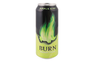 Напиток энергетический безалкогольный сильногазированный Apple-kiwi Burn ж/б 500мл