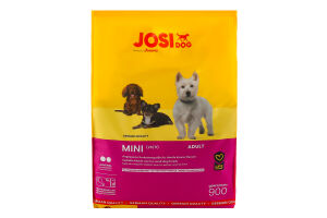 Корм сухий повнораціонний для дорослих собак малих порід Mini JosiDog м/у 900г