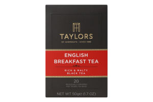 Чай черный Английский завтрак Taylors of Harrogate к/у 20шт