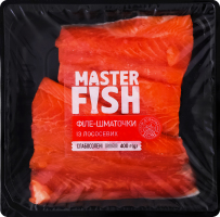 Филе-кусочки из лососевых Master Fish сл/с 1с лоток 400г
