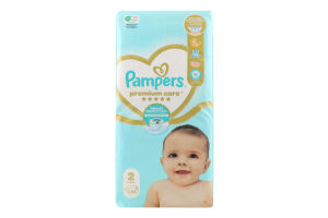 Підгузники для дітей 4-8кг 2 Premium care Pampers 46шт