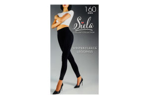 Термолеггинсы женские на коротком флисе Siela Collant collection 160den M nero