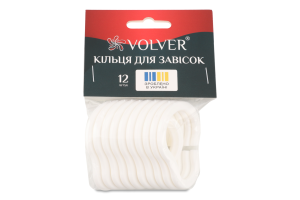 Кільця д/завісок білі 12шт 68110 Волвер