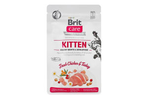 Корм сухий для кошенят Fresh Chicken&Turkey Kitten Care Brit м/у 400г